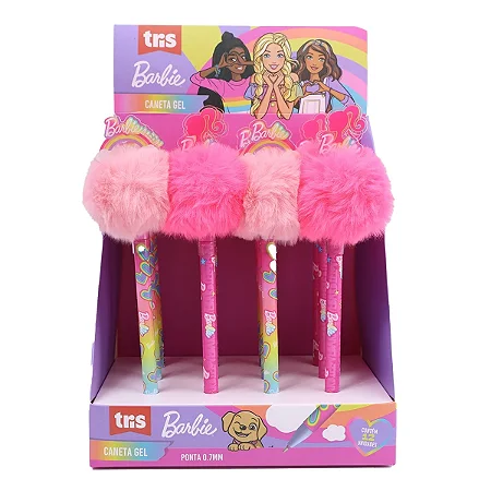 Caneta Gel Pompom Barbie - Unidade TRIS