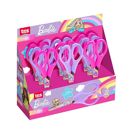 Tesoura Escolar Barbie - Lâmina Decorada - 13cm - Unidade Tris