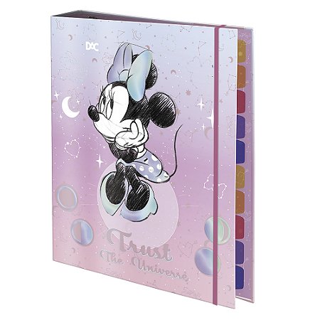 Fichário Universitário DAC com elástico – Disney Minnie – com 48 Folhas decoradas