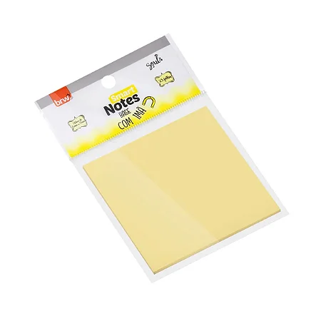 BLOCO SMART NOTES 76X76MM - AMARELO PASTEL C/ BASE IMÃ - 25FLS - 1BLOCO - BRW