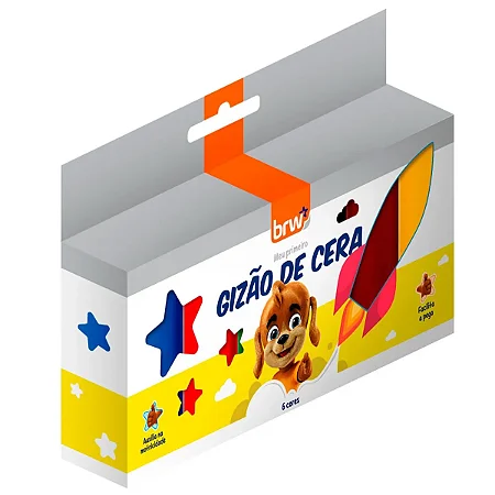 GIZ DE CERA GIZÃO 6 CORES (25X70MM) MEU PRIMEIRO GIZ - BRW