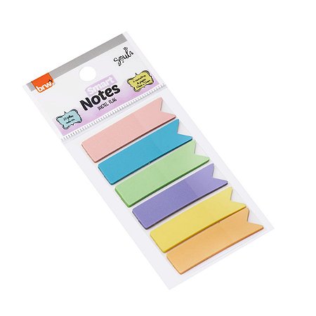 MARCADOR DE PÁGINAS 12X44MM - PASTEL - 6 CORES