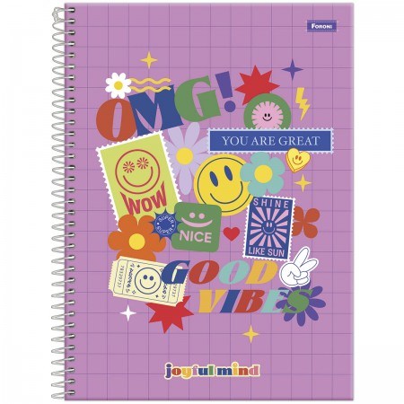 Caderno Universitário 1 Matéria Capa Dura Joyful Mind
