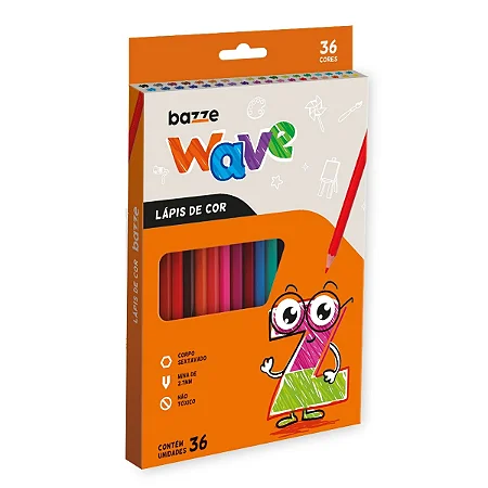 Lápis de Cor Wave 36 cores - Bazze