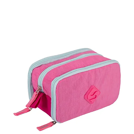 Estojo Box Especial 3 Compartimentos Crinkle 2 Double Rosa - Pink