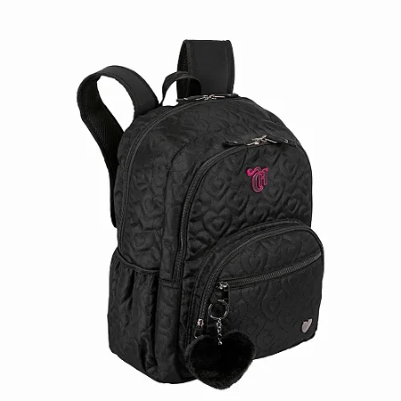 Mochila Grande 2 Compartimentos Capricho Crush - Preto