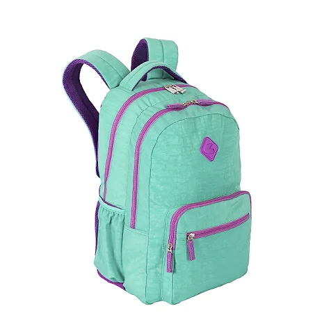 Mochila 2 Compartimentos Sestini College Crinkle 4 Azul - Turquesa