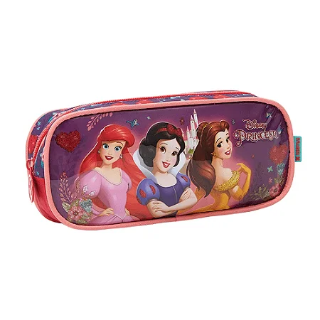 Estojo Simples Escolar Princesa Disney Castelo