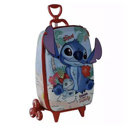 Mala Infantil Stitch Disney Praia Maxtoy Diplomata com Rodinha Tripla