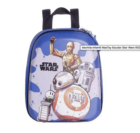 Mochila Infantil Star Wars R2D2, Maxtoy Diplomata com Alça de Costas