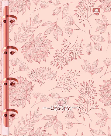 Caderno Colegial Argolado Rosa Rose 160 Folhas