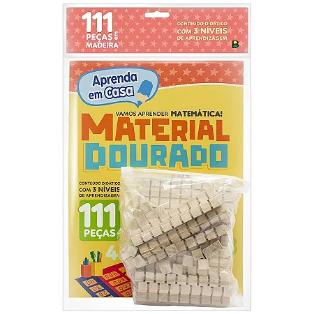 Aprenda em Casa Livro - Kit Material Dourado Madeira