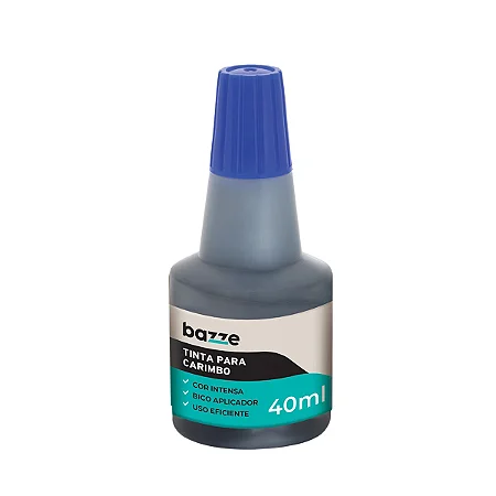 Tinta para Carimbo 40ml Azul Bazze  - Unidade