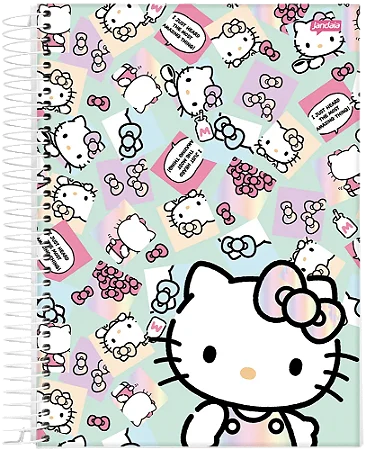 Caderno Universitário Capa Dura Hello Kitty 10 Matérias 160 Folhas