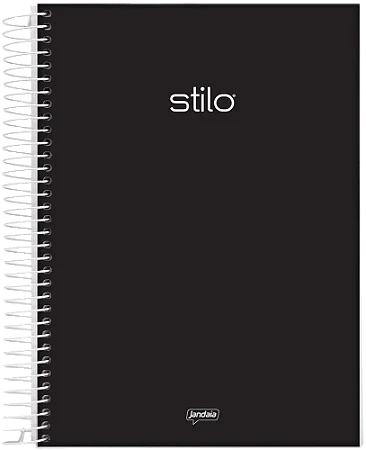 Caderno Universitário Capa Dura Stilo Preto 1 Matéria 80 Folhas