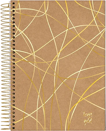 Caderno Universitário Capa Dura Kraft Gold 1 Matéria 80 Folhas