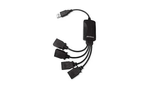 Hub 4 Portas Flexível 2,0 Preto Multi - AC042