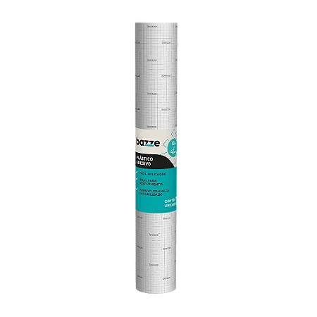 Plástico Adesivo Transparente 45cm x 10m - 80 Micras - 1 Rolo - Bazze
