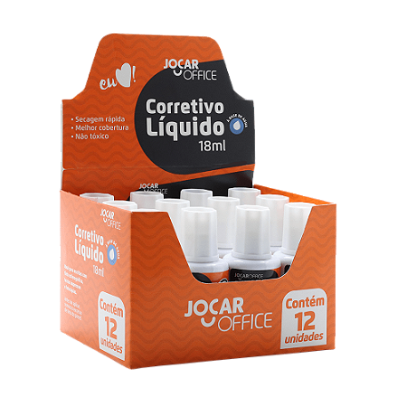 Corretivo Liquido Base De Agua 18Ml Jocar Office - Unidade