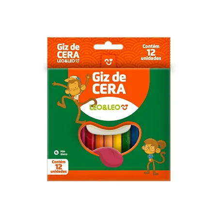 Giz De Cera 12 Cores Fino 8X88Mm Leoeleo