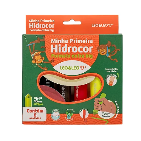 Minha Primeira Hidrocor Extra Big - Caixa C/ 6 Leo&Leo
