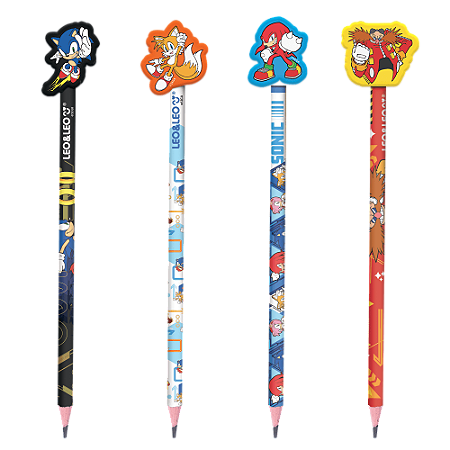 LÁPIS HB COM BORRACHA NA PONTA SONIC SORTIDOS LEO&LEO - Unidade