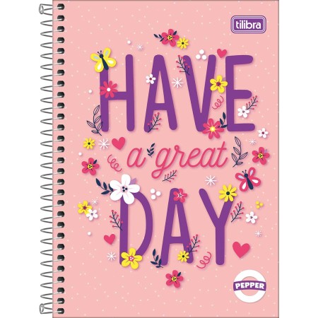 Caderno Espiral Capa Dura 1/4 Pepper Feminino 80 Folhas Sortidos Tilibra