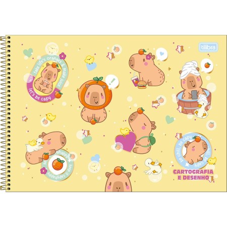 Caderno de Cartografia e Desenho Espiral Capa Dura Capyclub 80 Folhas Sortidos Tilibra