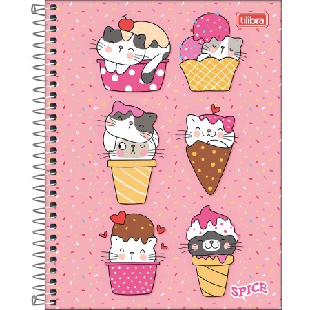 Caderno Espiral Capa Dura Colegial 10 Matérias Spice 160 Folhas Sortidos Tilibra