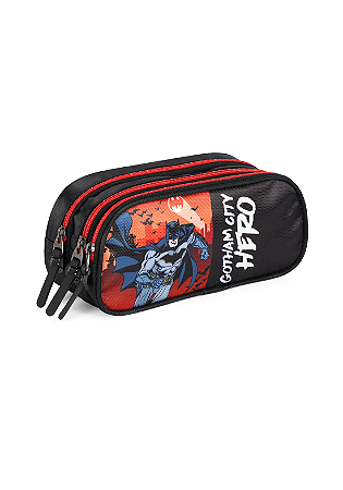 Estojo Triplo Batman EI42315 Vermelho