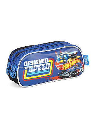 Estojo Triplo Hot Wheels EI42595 Azul