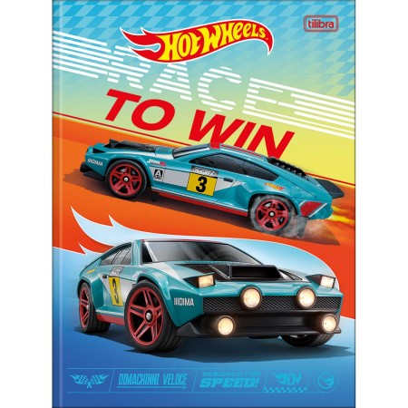 Caderno Brochura Capa Dura Universitário Hot Wheels 48 Folhas Sortidos