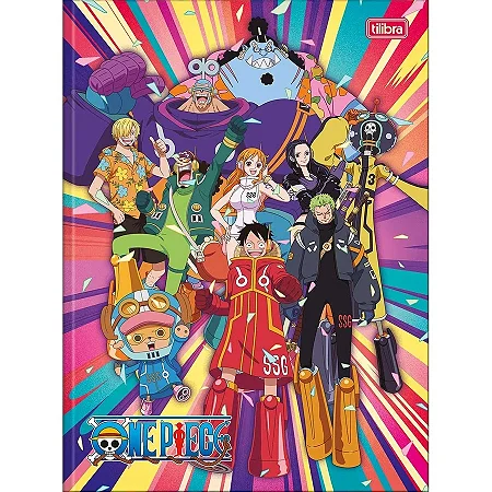 Caderno Brochura Capa Dura Universitário One Piece 48 Folhas Sortidos
