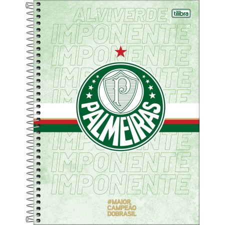 Caderno Espiral Capa Dura Universitário 1 Matéria Palmeiras 80 Folhas Sortidos