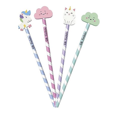 Lápis Preto Cis Fantasia Com Borracha Mundo Dos Sonhos Sortidos - Unidade