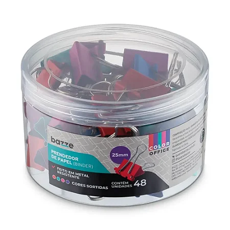 Blinder Clip Colorido 25mm Sortidos - Unidade Bazze