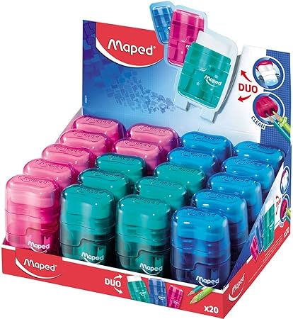 Apontador com Borracha Connect Translucido Sortidos - Unidade