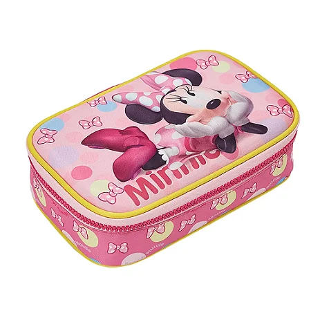 Estojo Box Escolar Minnie Relevo