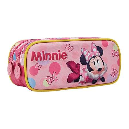 Estojo Duplo Escolar Minnie Relevo