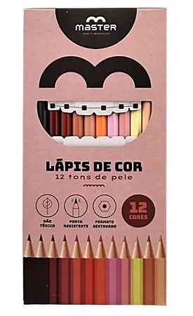 LAPIS DE COR TONS DE PELE 12 CORES - Master