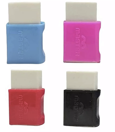 Borracha Escolar com Capa Plastica Cores - Master - Unidade