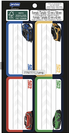 ETIQUETA ESCOLAR ADESIVA – FAST RACE