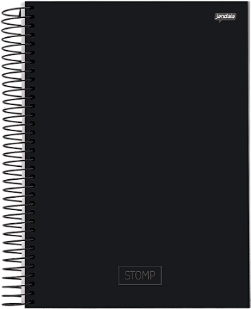 CADERNO ESPIRAL CAPA DURA UNIVERSITÁRIO 10 MATÉRIAS PRETO – STOMP