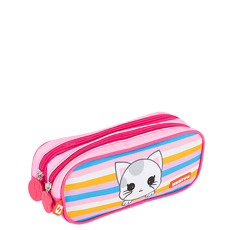 Estojo 2 Compartimentos Sestini Kids Cat 4 - Colorido