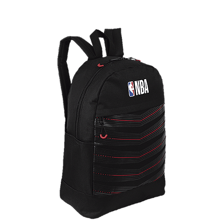 Mochila Grande NBA Basics - Preto e Vermelho