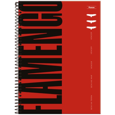 Caderno Universitário Capa Dura Flamengo FIT 10 Materias - Sortidos