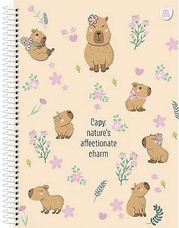 Caderno Universitário 1 Matéria Capa Dura Capycuties