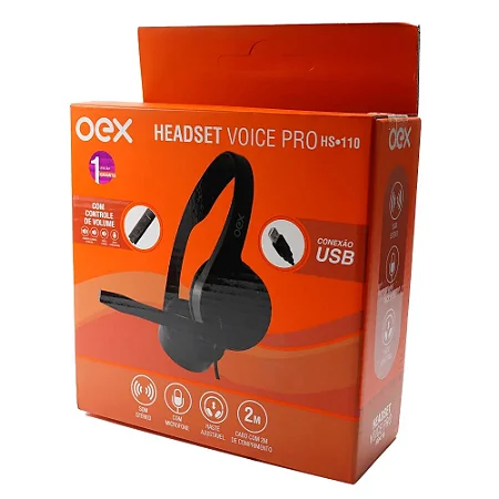 Fone Headset Voice Pro Hs110 Usb Preto OEX