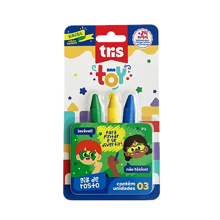 Giz de Rosto ToycBrasil 3 Cores Tris