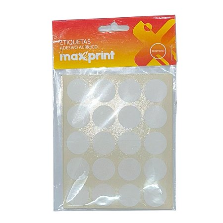 Etiqueta Multiuso Maxprint TP­19 Diâmetro 19mm 10 folhas Branca
